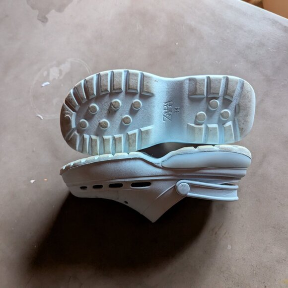 Zara AIR CHAMBER CLOGS Blue | US Size  5½ (9.5 INCHES) - Picture 10 of 16